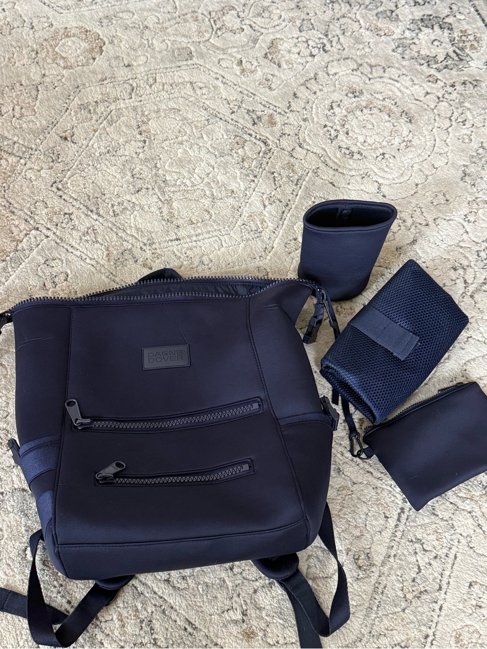 Dagne Dover Navy Diaper Bag Backpack with Accessories